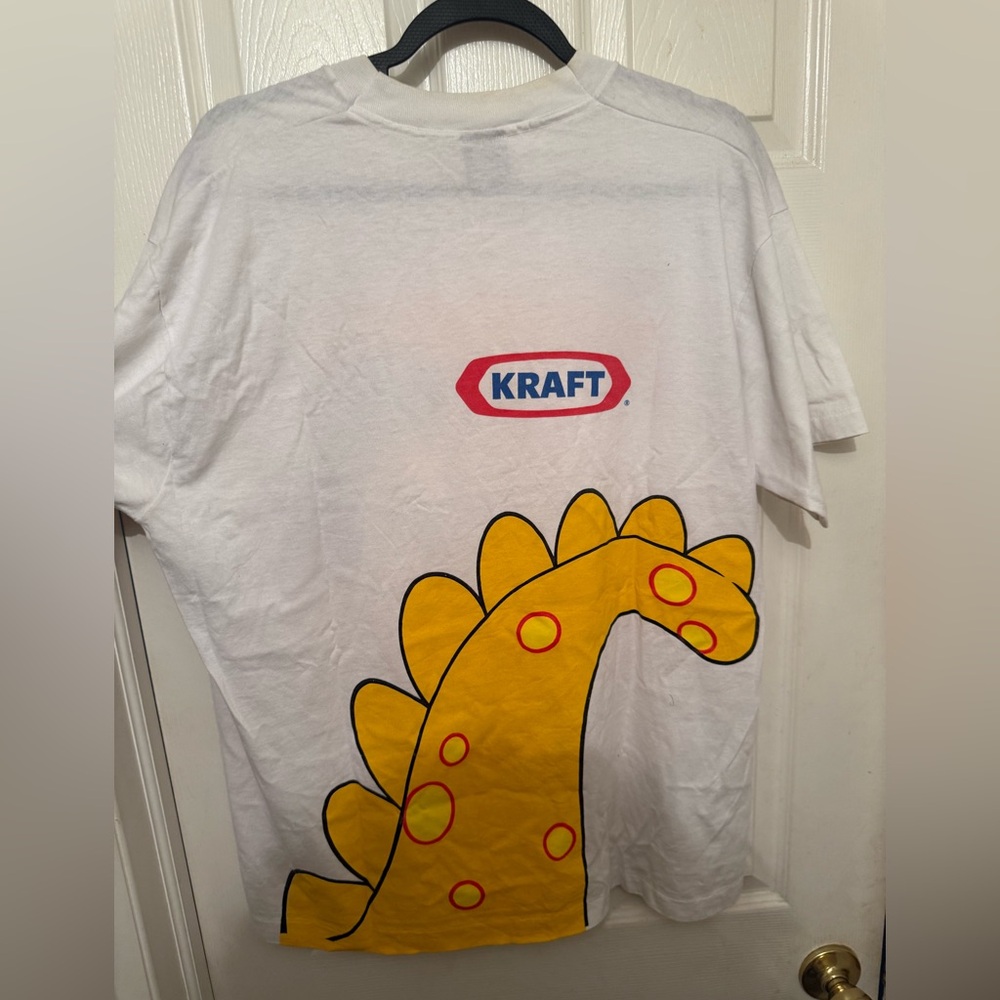 Fruit of the Loom Cheesaurus Rex Kids T-Shirt - White, Yellow, and Blue - Picture 2 of 5